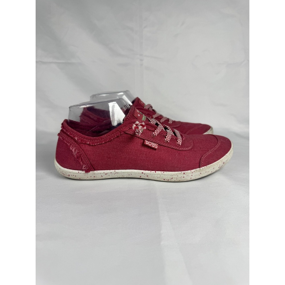 BOBS By Skechers B Cute Clean Life 113537-RED Womens 8 Sneaker Red Slip On Shoes